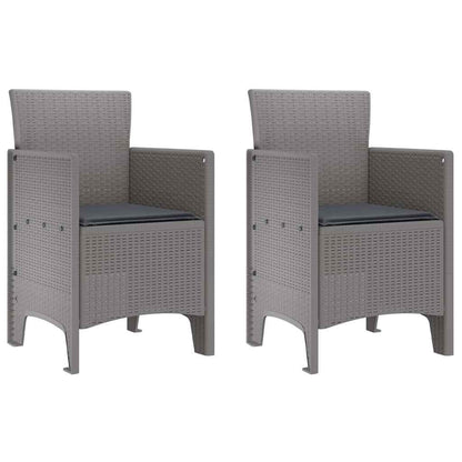 Gartenstuhl 2 pcs Hellgrau 53 x 49 x 85 cm PP
