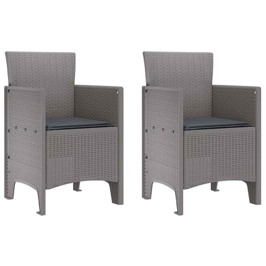 Gartenstuhl 2 pcs Hellgrau 53 x 49 x 85 cm PP
