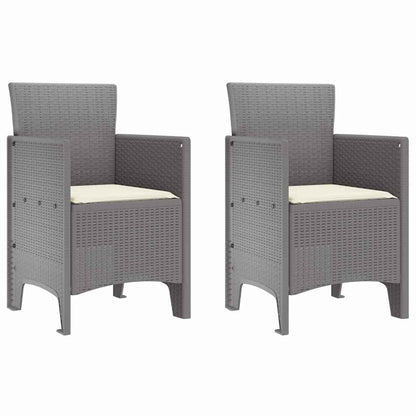 Gartenstuhl 2 pcs Hellgrau 53 x 49 x 85 cm PP