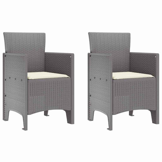 Gartenstuhl 2 pcs Hellgrau 53 x 49 x 85 cm PP