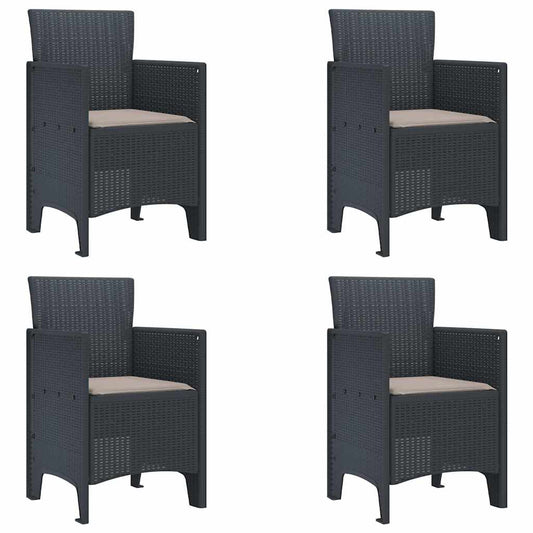 Gartenstuhl 4 pcs Anthrazit 53 x 49 x 85 cm PP