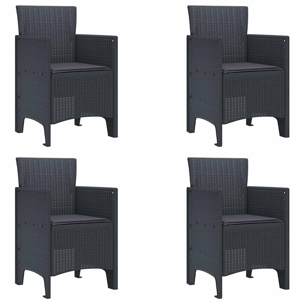 Gartenstuhl 4 pcs Anthrazit 53 x 49 x 85 cm PP