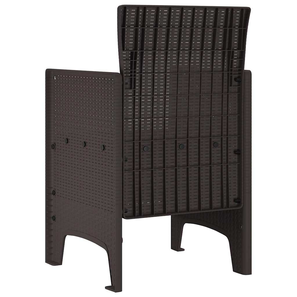 Gartenstuhl 4 pcs Braun 53 x 49 x 85 cm PP