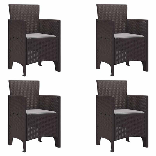 Gartenstuhl 4 pcs Braun 53 x 49 x 85 cm PP