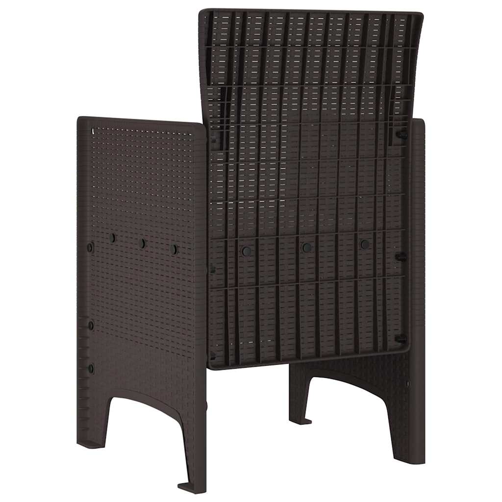 Gartenstuhl 4 pcs Braun 53 x 49 x 85 cm PP