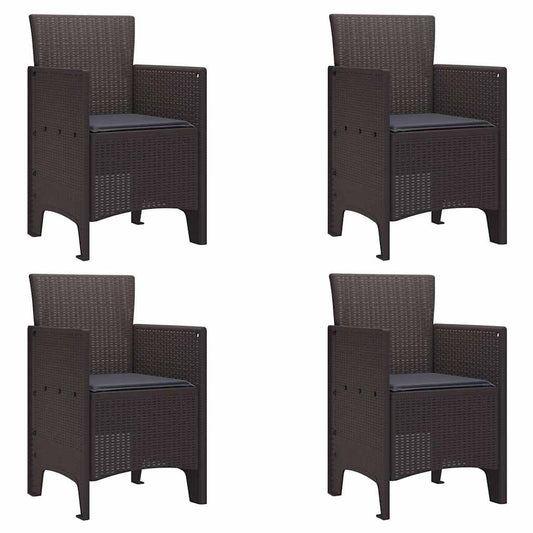 Gartenstuhl 4 pcs Braun 53 x 49 x 85 cm PP