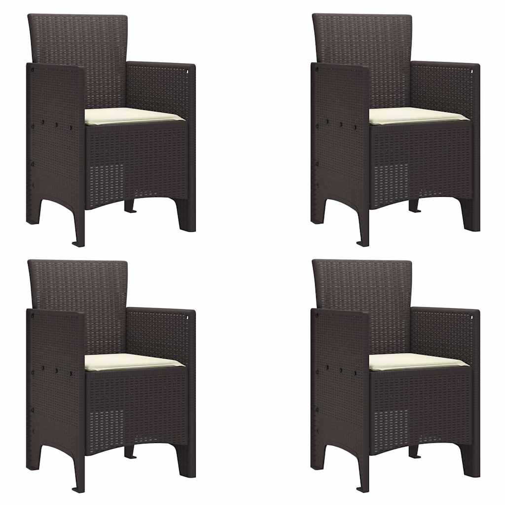 Gartenstuhl 4 pcs Braun 53 x 49 x 85 cm PP