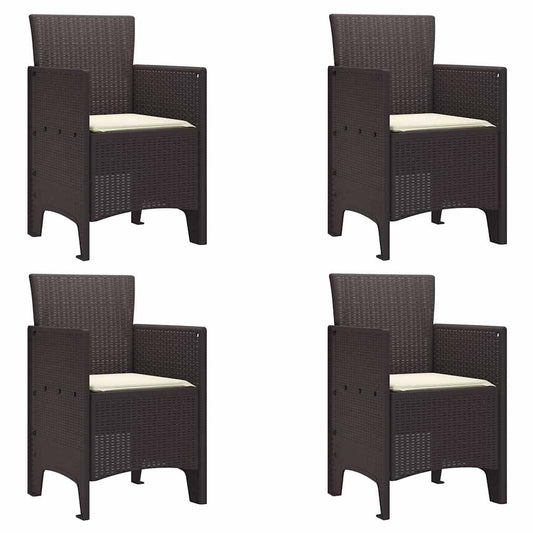 Gartenstuhl 4 pcs Braun 53 x 49 x 85 cm PP