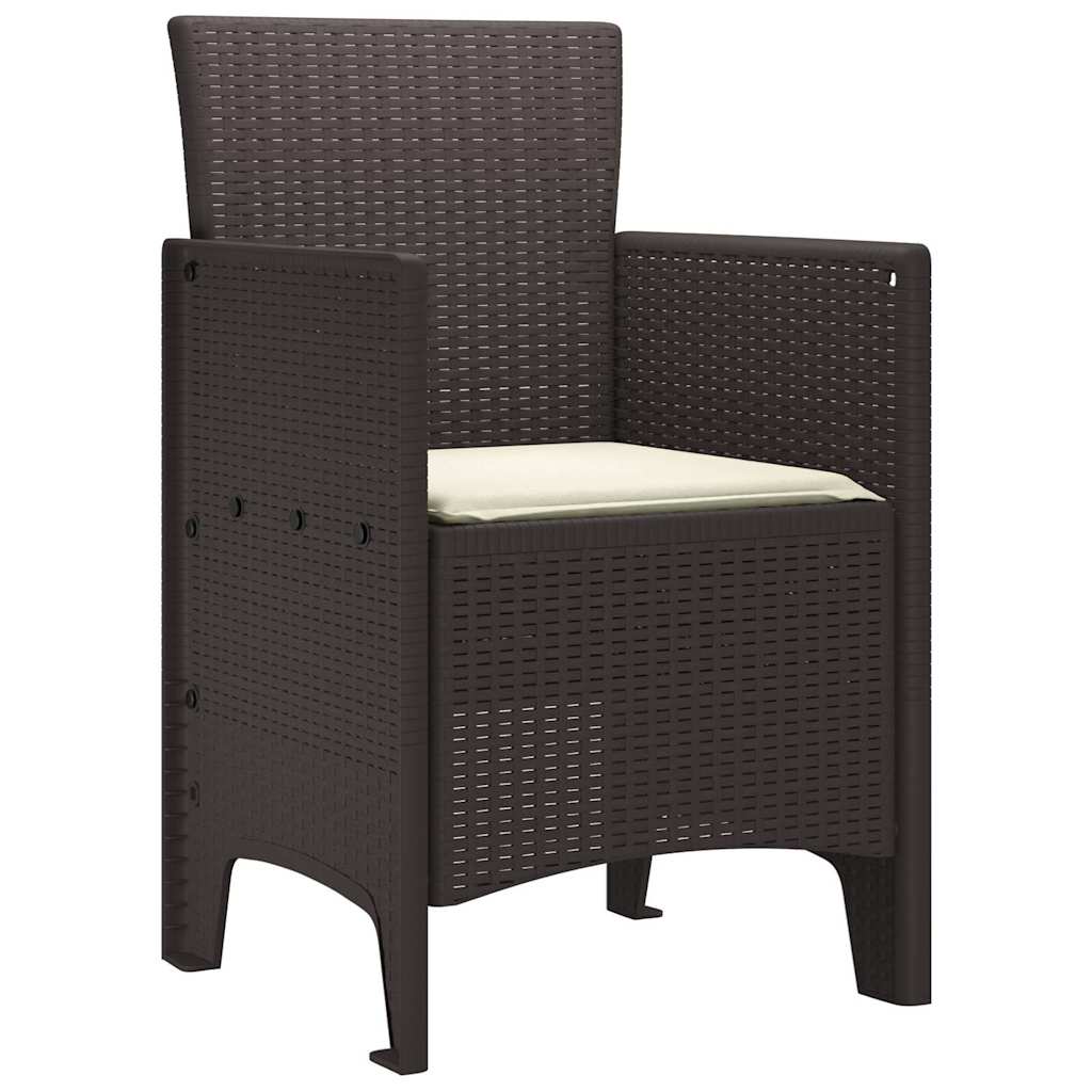 Gartenstuhl 4 pcs Braun 53 x 49 x 85 cm PP