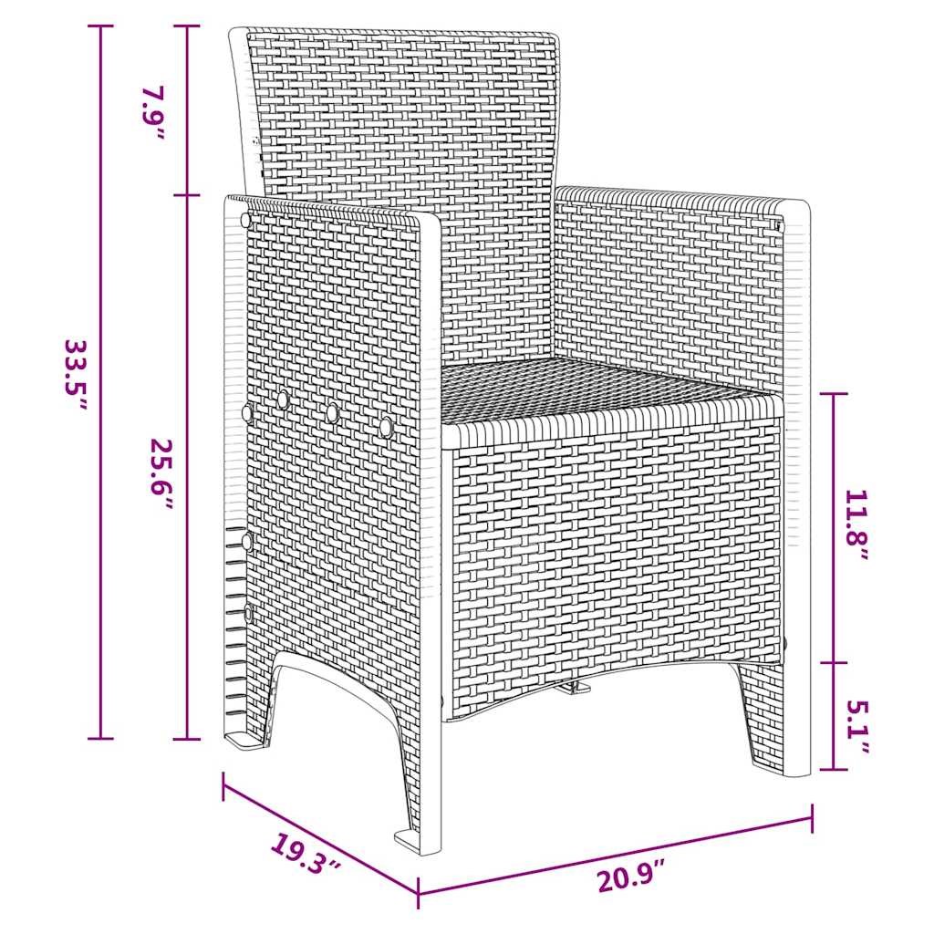 Gartenstuhl 4 pcs Weiß 53 x 49 x 85 cm PP