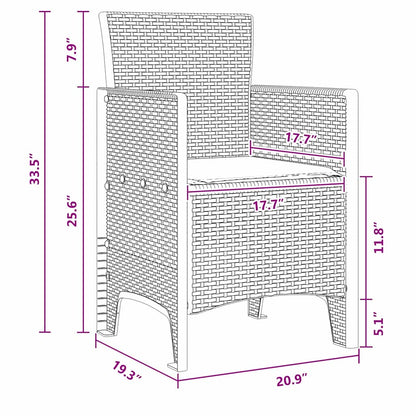 Gartenstuhl 4 pcs Weiß 53 x 49 x 85 cm PP