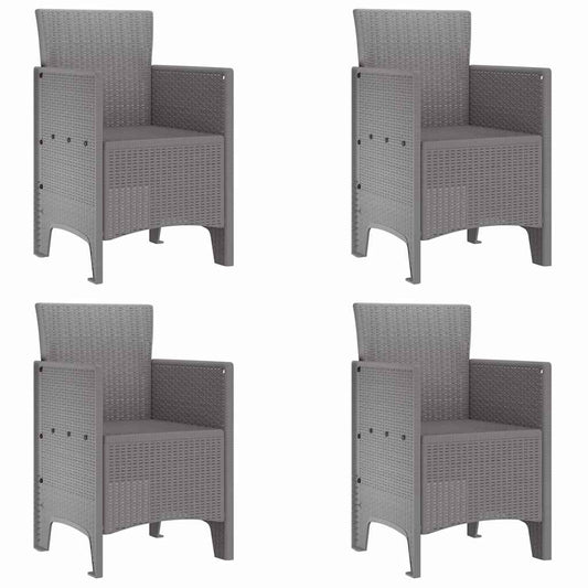 Gartenstuhl 4 pcs Hellgrau 53 x 49 x 85 cm PP