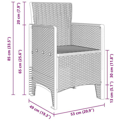 Gartenstuhl 4 pcs Hellgrau 53 x 49 x 85 cm PP