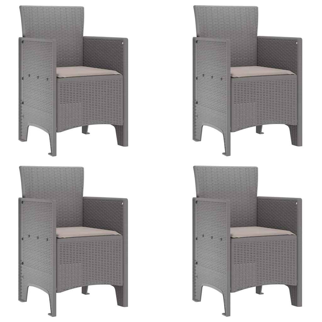 Gartenstuhl 4 pcs Hellgrau 53 x 49 x 85 cm PP
