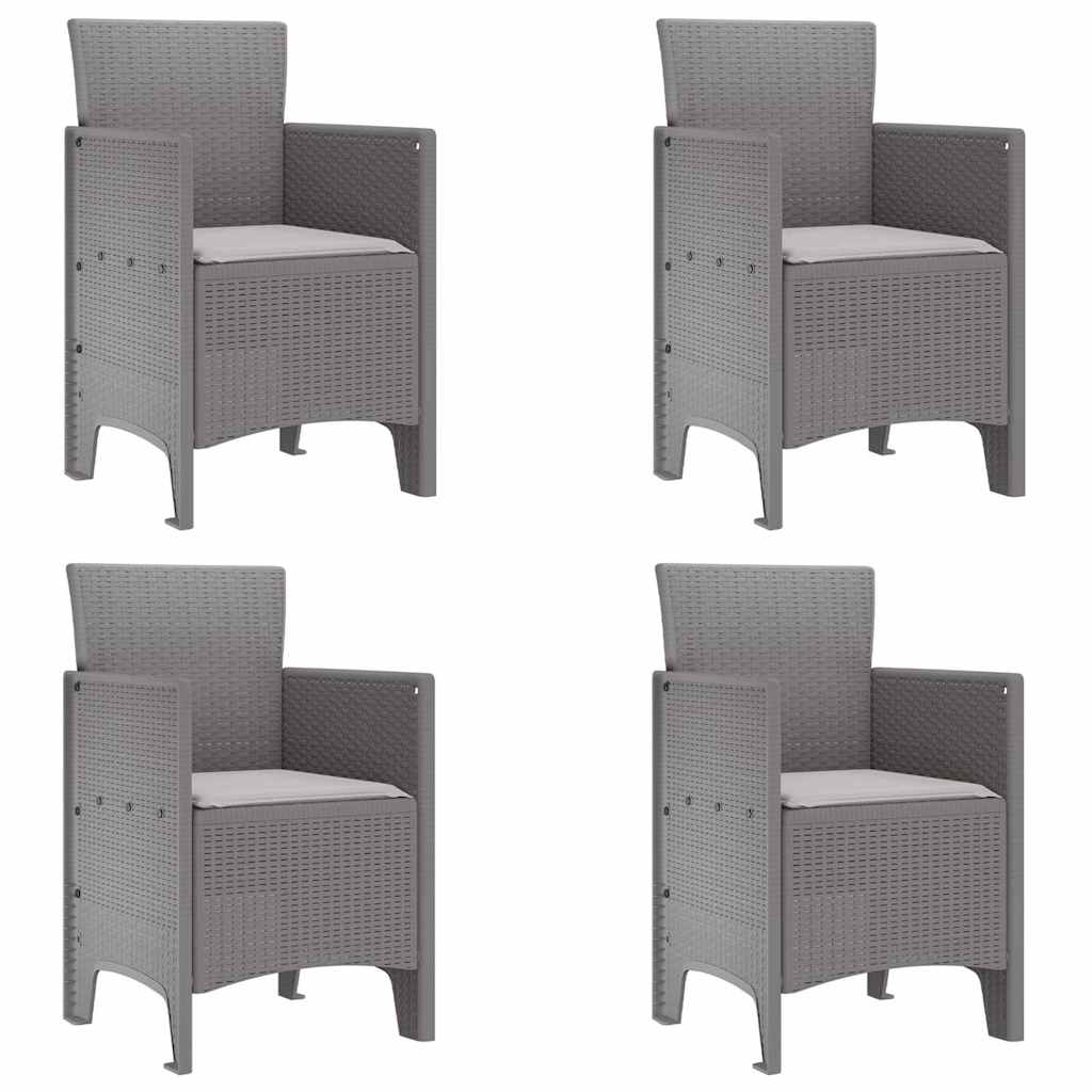 Gartenstuhl 4 pcs Hellgrau 53 x 49 x 85 cm PP