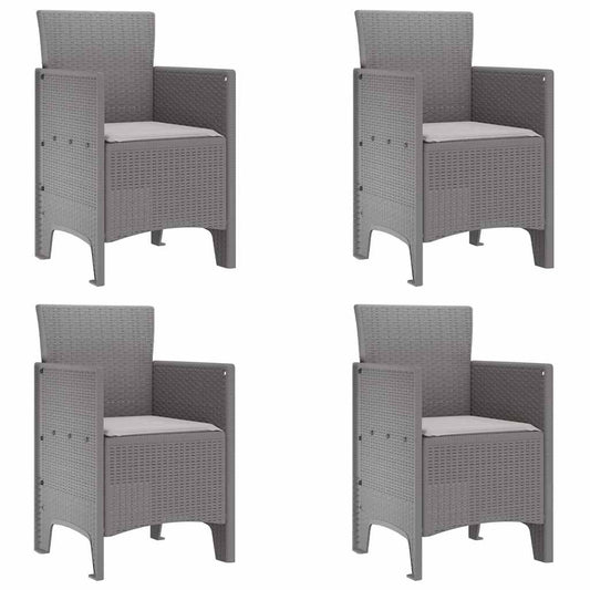 Gartenstuhl 4 pcs Hellgrau 53 x 49 x 85 cm PP