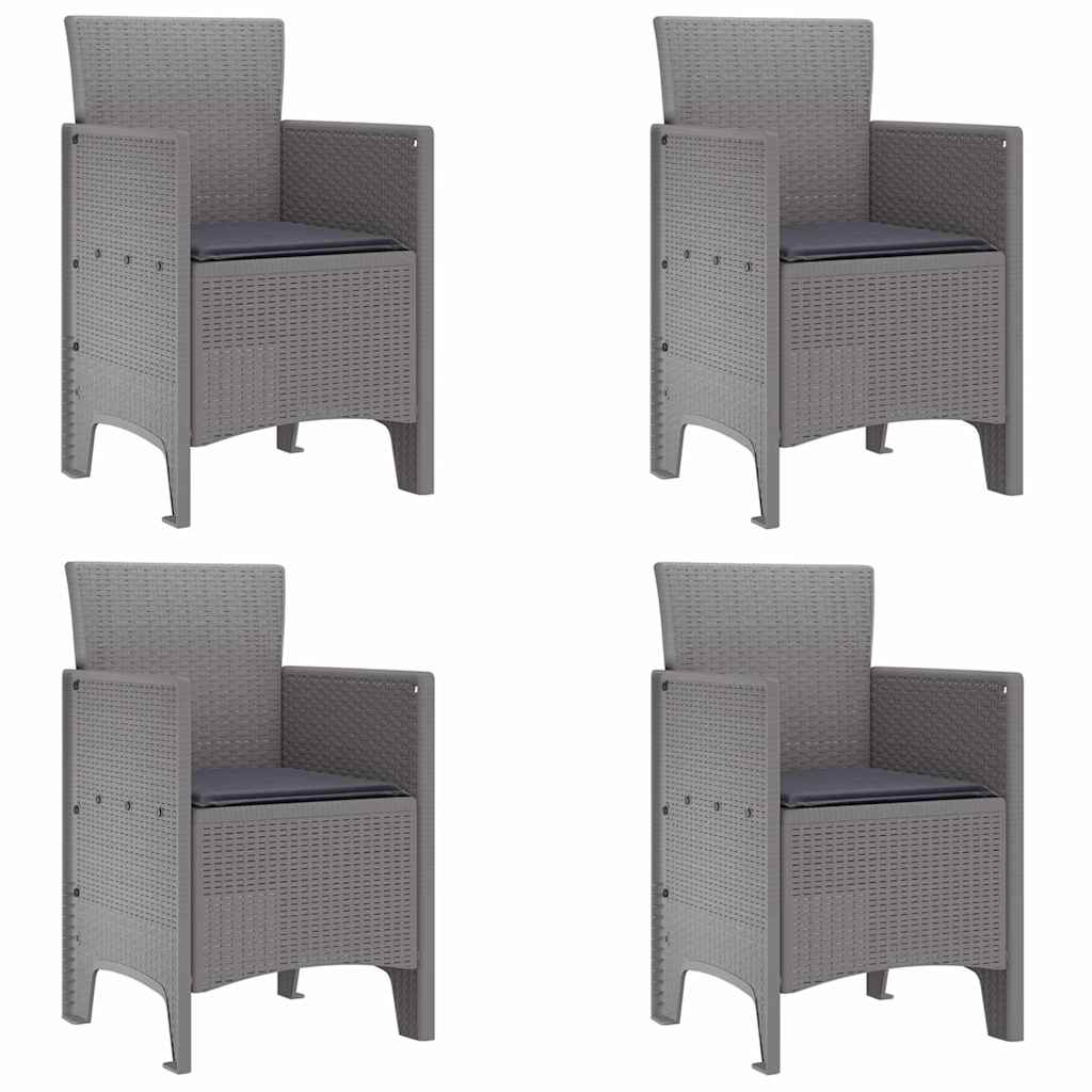 Gartenstuhl 4 pcs Hellgrau 53 x 49 x 85 cm PP