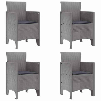 Gartenstuhl 4 pcs Hellgrau 53 x 49 x 85 cm PP