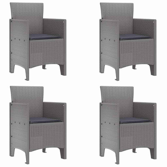 Gartenstuhl 4 pcs Hellgrau 53 x 49 x 85 cm PP