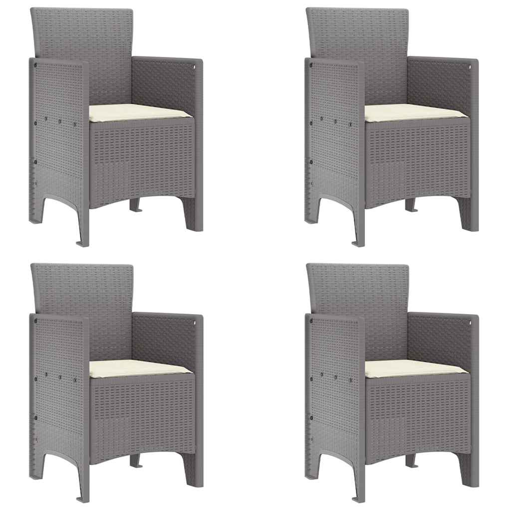 Gartenstuhl 4 pcs Hellgrau 53 x 49 x 85 cm PP