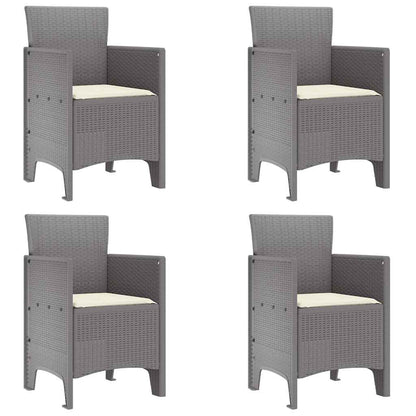 Gartenstuhl 4 pcs Hellgrau 53 x 49 x 85 cm PP