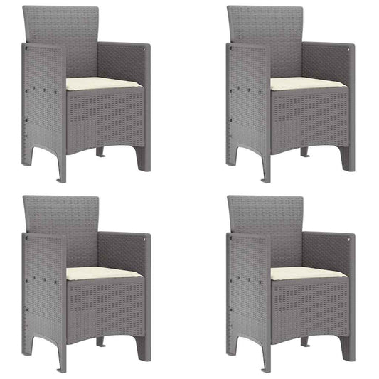 Gartenstuhl 4 pcs Hellgrau 53 x 49 x 85 cm PP