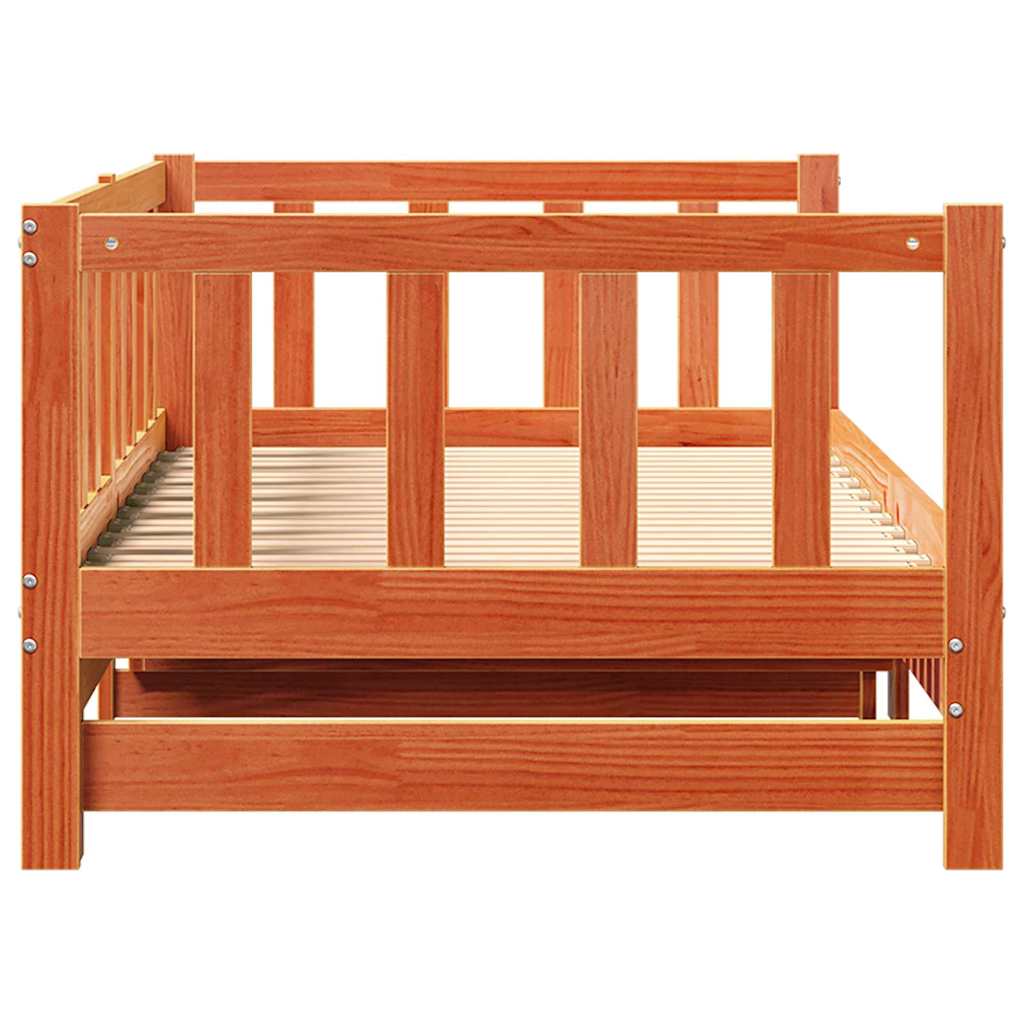 Ausziehbares Tagesbett Wachsbraun 2 x (80 x 200) cm