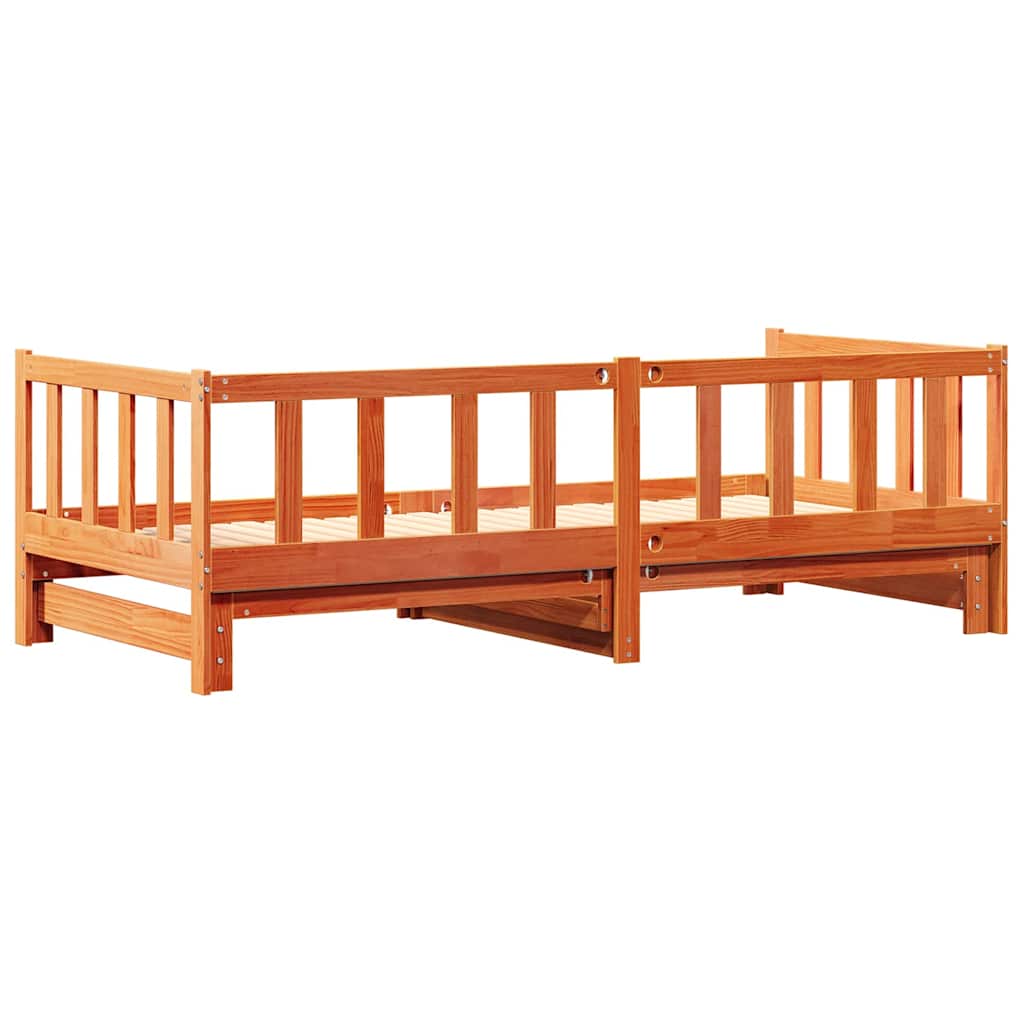 Ausziehbares Tagesbett Wachsbraun 2 x (90x190) cm