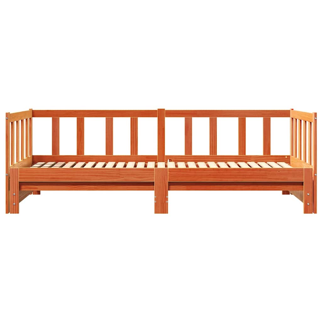 Ausziehbares Tagesbett Wachsbraun 2 x (90x190) cm