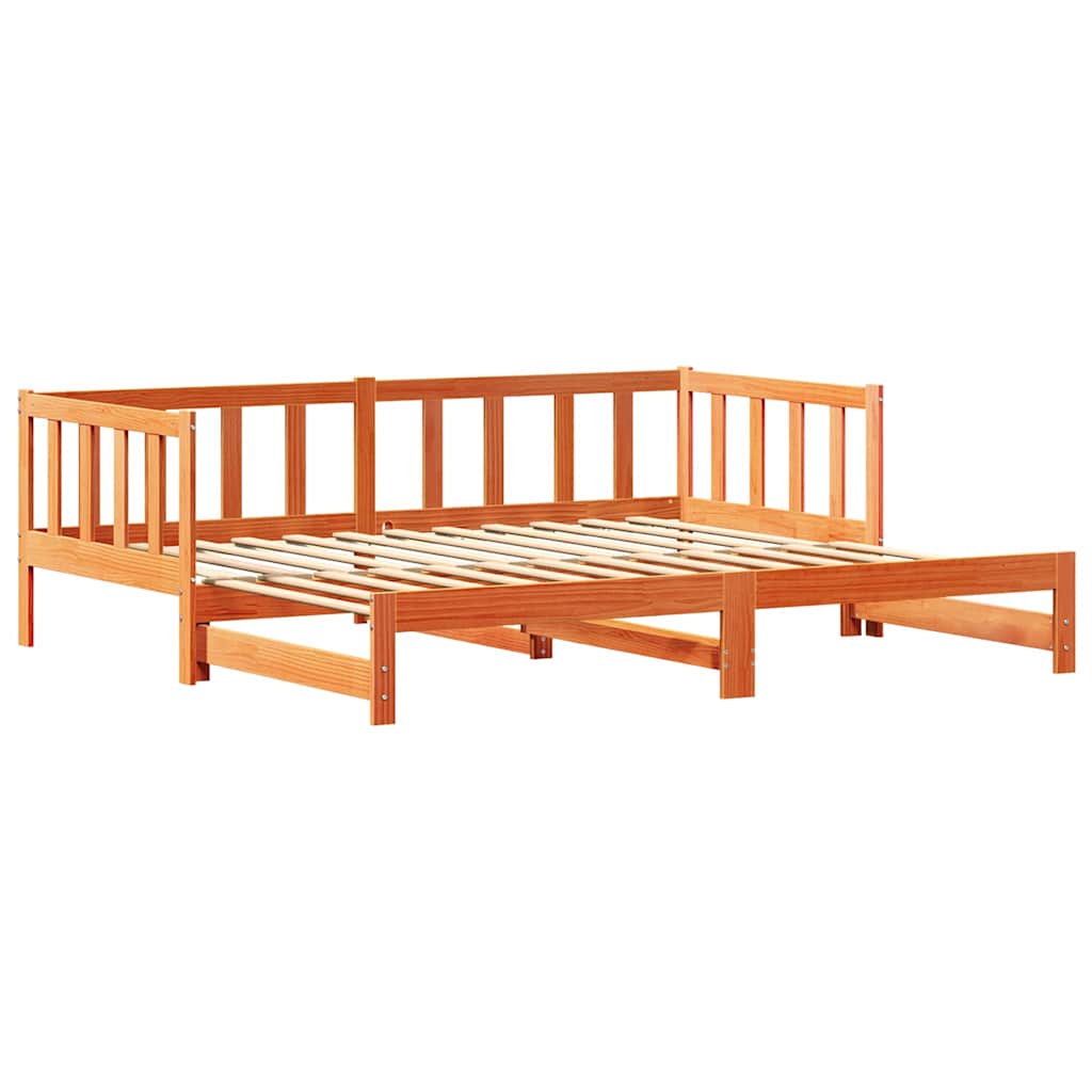 Ausziehbares Tagesbett Wachsbraun 2 x (90x190) cm