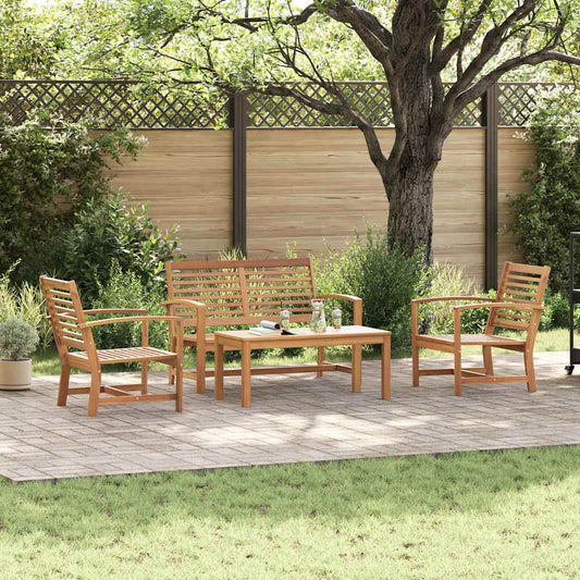 Garten-Sofa-Set 4 pcs Natur Teak-Massivholz