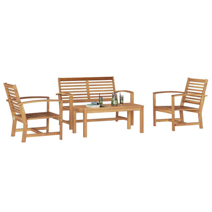 Garten-Sofa-Set 4 pcs Natur Teak-Massivholz