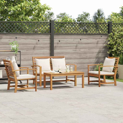 Garten-Sofa-Set 4 pcs Natur Teak-Massivholz