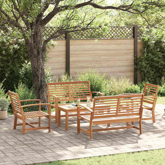 Garten-Sofa-Set 5 pcs Natur Teak-Massivholz