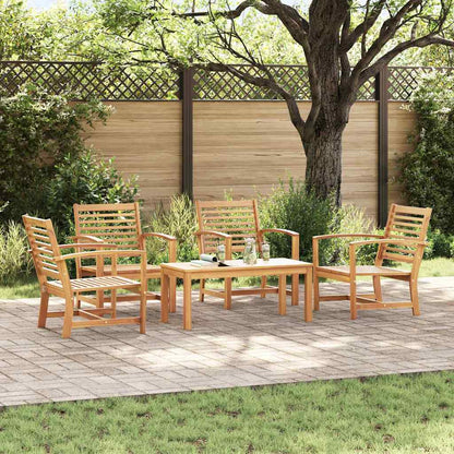 Garten-Sofa-Set 5 pcs Natur Teak-Massivholz