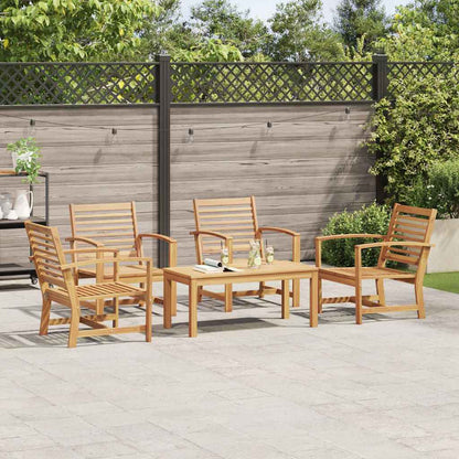 Garten-Sofa-Set 5 pcs Natur Teak-Massivholz