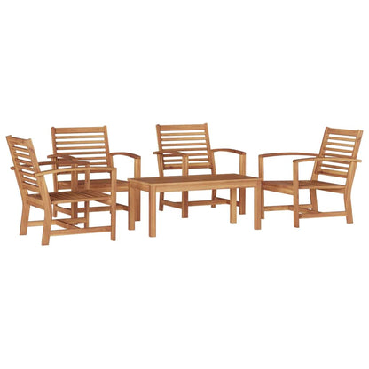 Garten-Sofa-Set 5 pcs Natur Teak-Massivholz