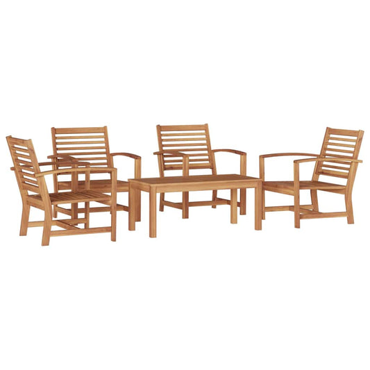 Garten-Sofa-Set 5 pcs Natur Teak-Massivholz