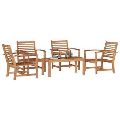 Garten-Sofa-Set 5 pcs Natur Teak-Massivholz
