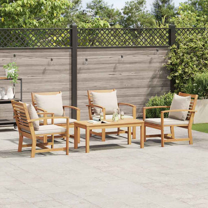 Garten-Sofa-Set 5 pcs Natur Teak-Massivholz