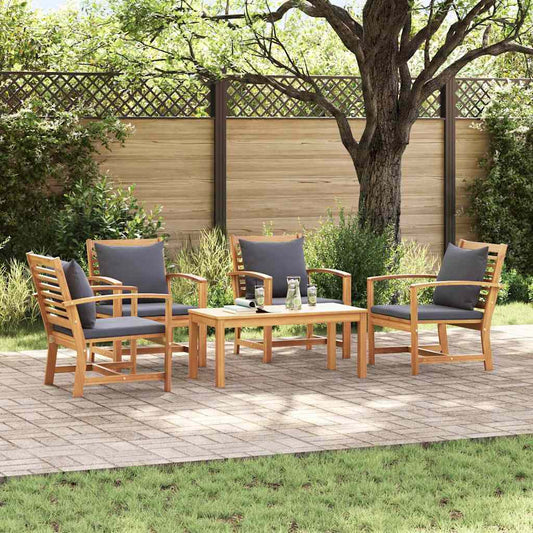 Garten-Sofa-Set 5 pcs Natur Teak-Massivholz