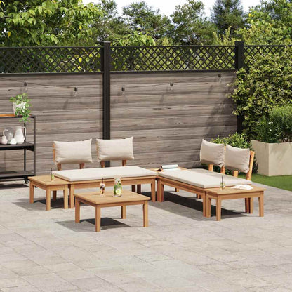 Gartenbänke Set mit Kissen mit Speicher 3 pcs Braun und Creme