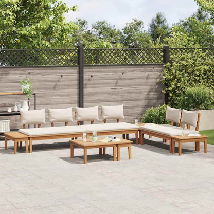 Gartenbänke Set mit Kissen mit Speicher 5 pcs Braun und Creme