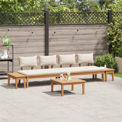 Gartenbänke Set mit Kissen mit Speicher 5 pcs Braun und Creme