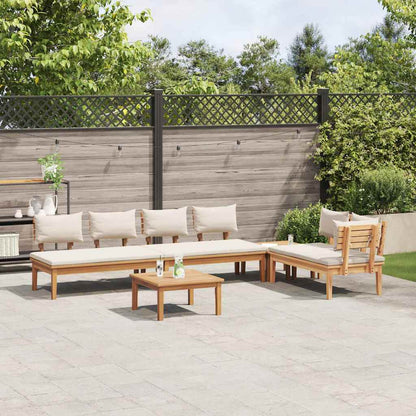 Gartenbänke Set mit Kissen mit Speicher 5 pcs Braun und Creme