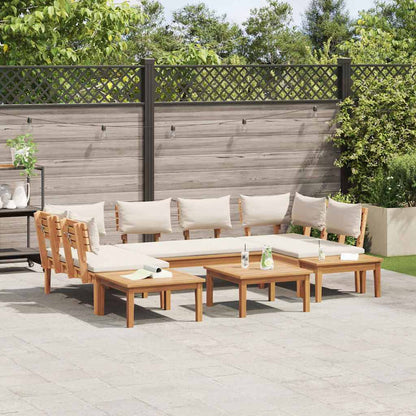 Gartenbänke Set mit Kissen mit Speicher 4 pcs Braun und Creme