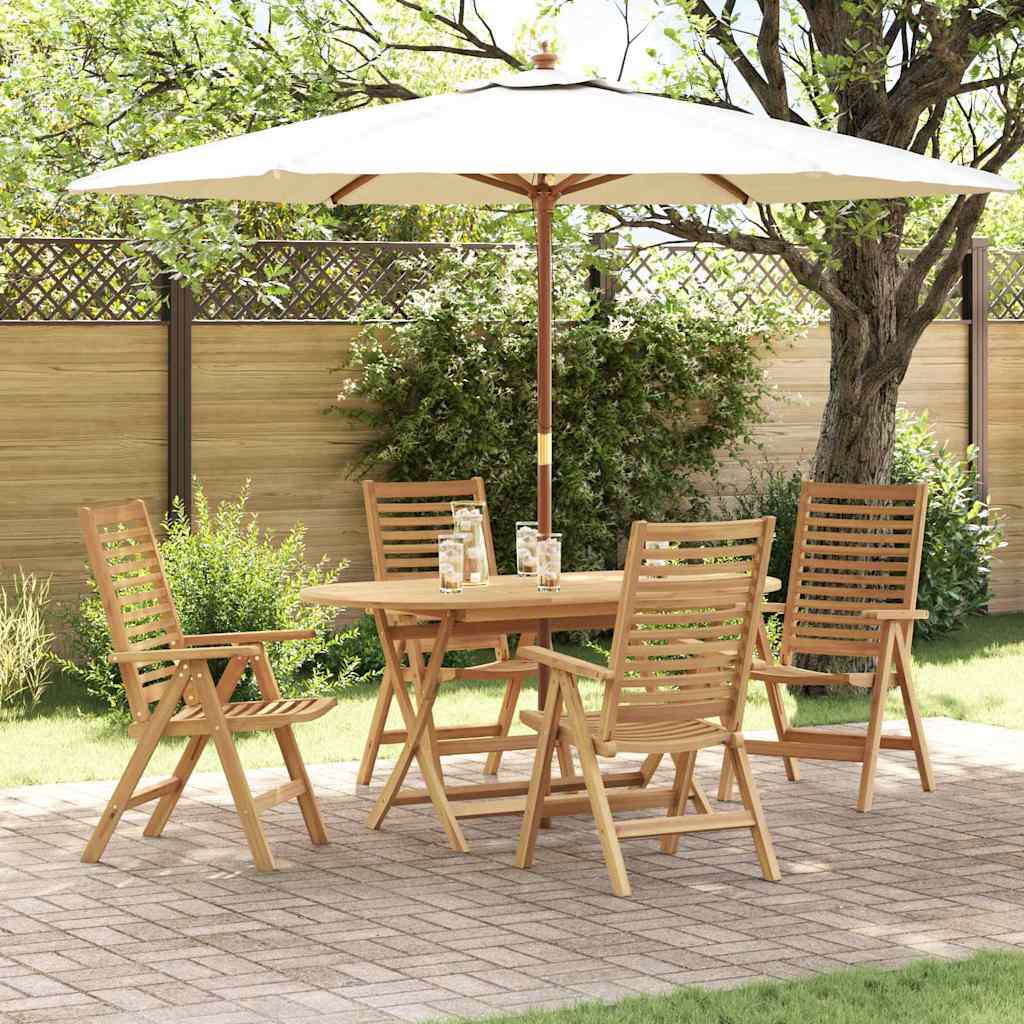 Garten Essgruppe 5 pcs Braun Teak-Massivholz
