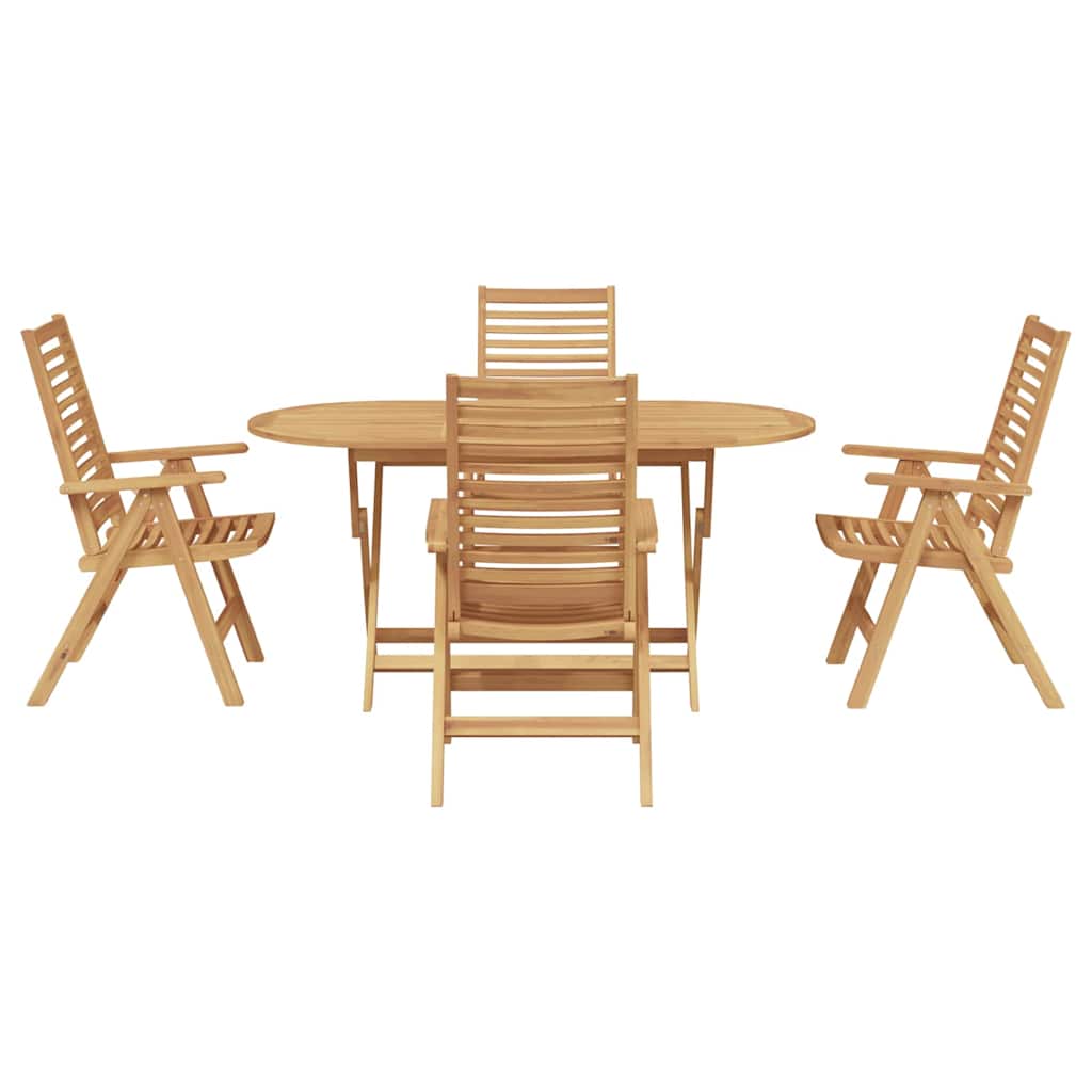 Garten Essgruppe 5 pcs Braun Teak-Massivholz