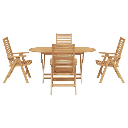 Garten Essgruppe 5 pcs Braun Teak-Massivholz