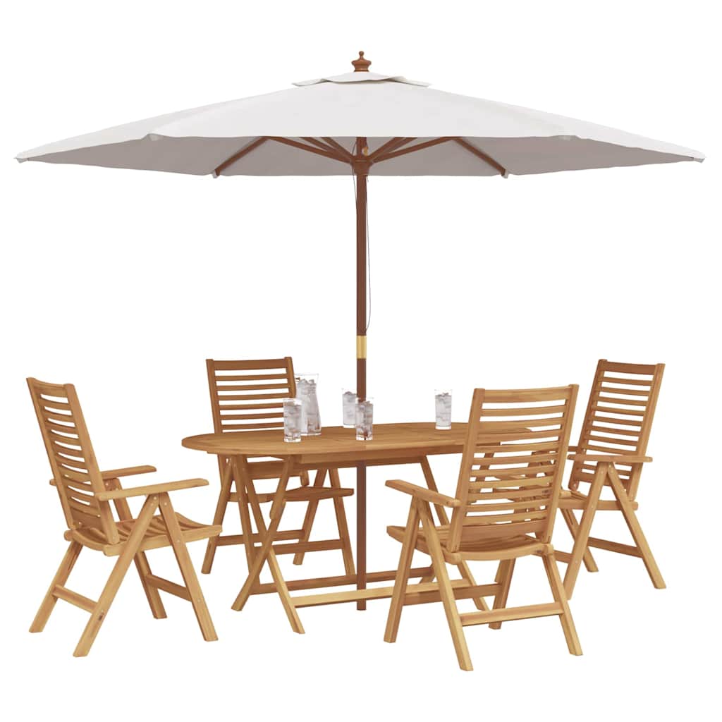Garten Essgruppe 5 pcs Braun Teak-Massivholz